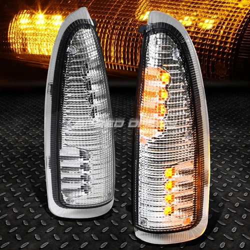 FOR 00-07 FORD SUPERDUTY CHROME AMBER LED TOW/SIDE MIRROR RUNNING+SIGNAL LIGHT