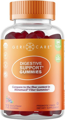 GeriCare Prebiotic Digestive Support Gummies Gut Health Fiber Supplement 60 qty