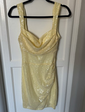 Women's Yellow Sequin dress by Windsor prom homecoming large excellent cond!