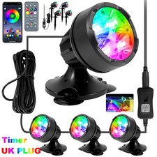Remote Garden Fountain Lights Underwater Pond Spot Lights Pool RGB Aquarium Lamp