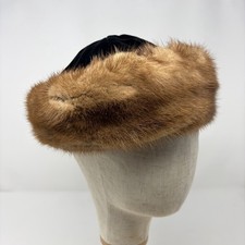 Vintage Betmar Mink Fur Trim Velvet Hat Union Made USA