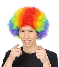 Clearstone Katsland Cosplay Halloween Afro Wig Unisex Rainbowfrom JP