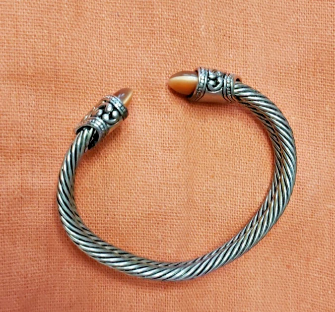 Brighton Sterling Silver Dual 5mm Cable Bracelet Morganite Medium Free Ship - Image 2 of 4