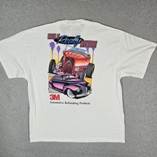 VINTAGE 3M Automotive Refinishing Products Men Shirt 2XL White Car Graphic