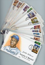 US 3408a-t Set FDC Legends of Baseball Collins Hand Painted