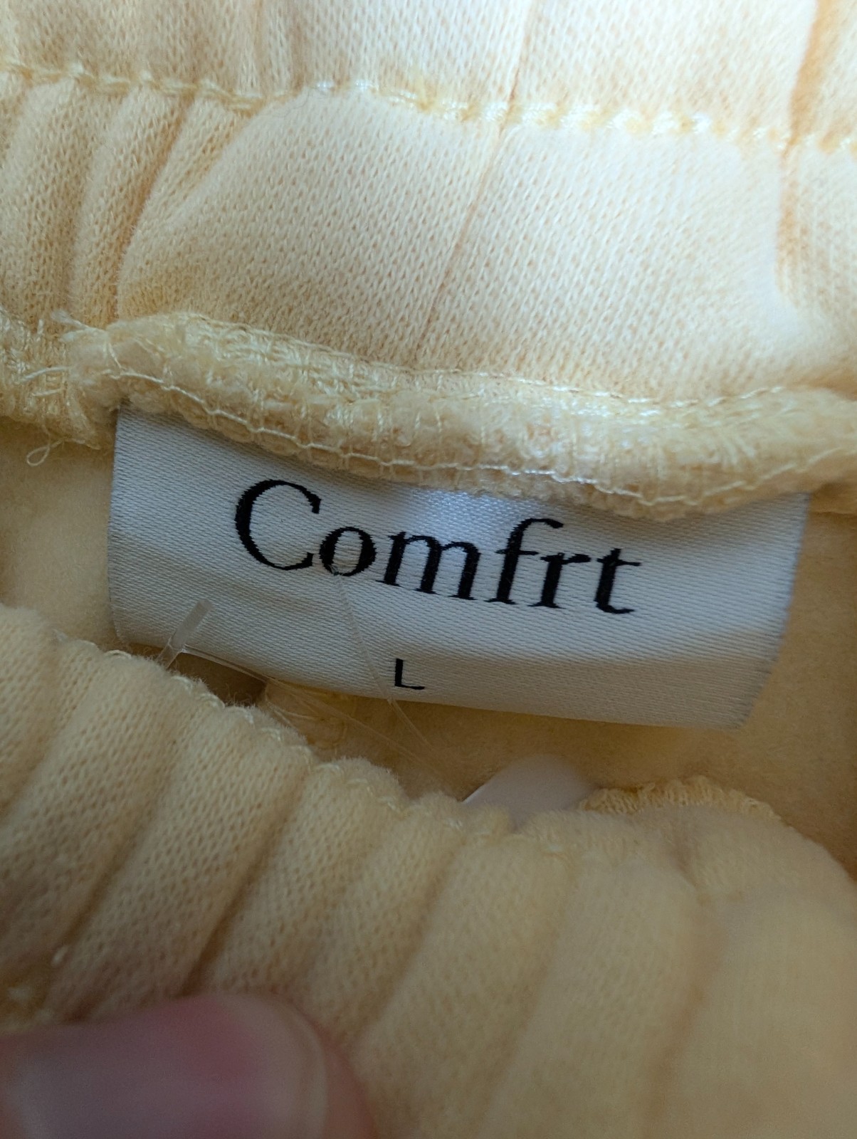 Comfrt Pastel Edit Sweatpants Womens Large Yellow Elastic Waist Tapered Leg NWT