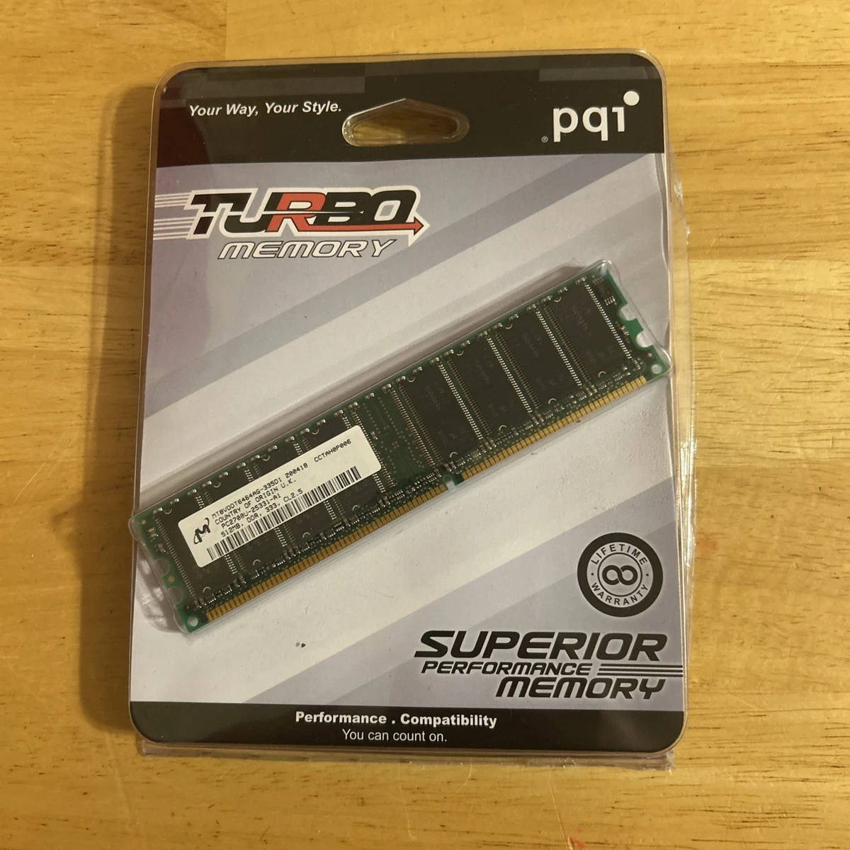 Micron PC-2700 (DDR-333) Bus Speed DDR1 SDRAM Computer Memory (RAM