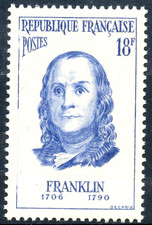 TIMBRE FRANCE 1956  N° 1085 ** CELEBRITE / BENJAMIN FRANKLIN (pl)