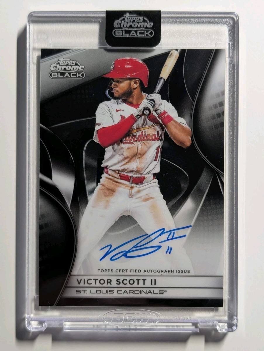 Victor Scott II 2025 Topps Chrome Black Baseball Auto St. Louis