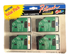 Brother P Touch Tape Cassette TC60 Colored Red Orange Blue Green 3/8" 4 Pack New