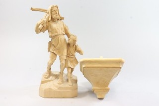 Wilhelm Tell Holz Figur geschnitzt mit Sockel (IK378)