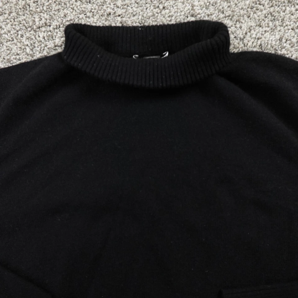 Suéter Investments para mujer L negro cachemir falso cuello tortuga pulóver acogedor suave Foto 3 de 4