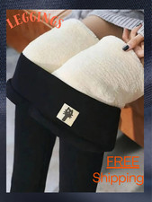 Warm Sherpa Fleece Lined Leggings Thick Cashmere for woman Full Length pants