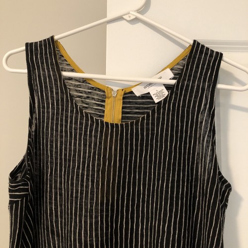 Workshop Republic Black/White Striped Tank Top ~ Sleeveless ~Size Large - Picture 2 of 4