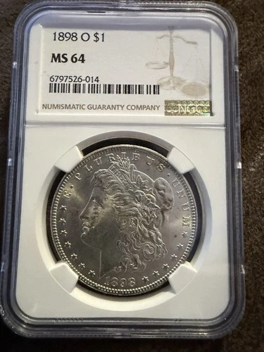 Absolutely Stunning 1898-O Morgan Dollar CERTIFIED NGC MS 64 Silver Dollar