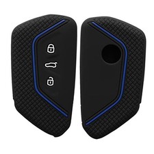 Car Key Cover Compatible with VW Golf 8 3 Button Car Key Key black / blue