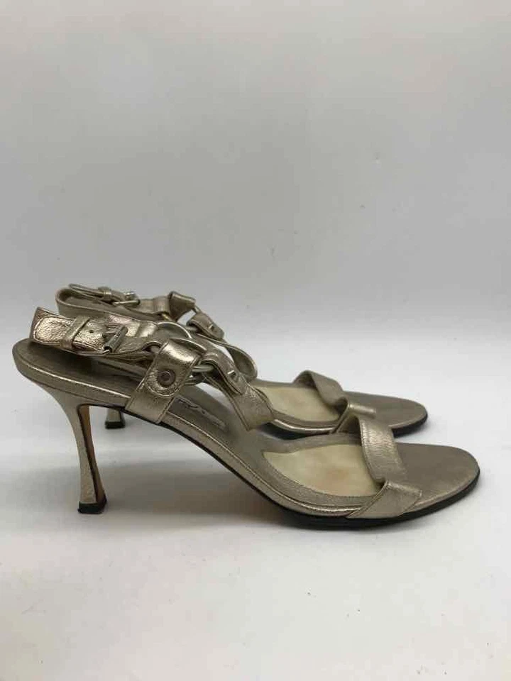 二手 Brian Atwood 银色 37.5 码露跟高跟鞋 — 第 4/4 张图片