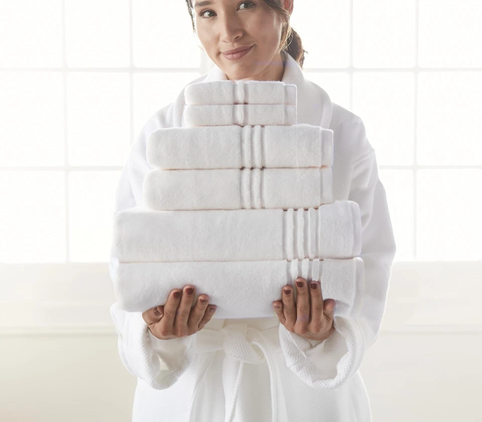 Toallas de lujo Chelsea - Tecnología Zero Twist - Pelusa de algodón 100 % grapa larga... Foto 2 de 4