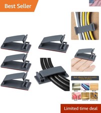 50 Durable Grey Cable Management Clips - Effortless Organization for Any Surface