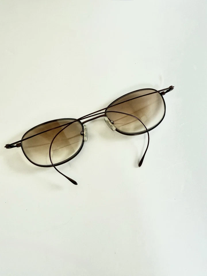 Gafas redondas sin montura de alambre vintage de Calvin Klein años 80 gafas de bronce Japón raras Foto 3 de 4