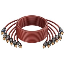 6-Chanel RCA Audio Cable 20 Ft, Oxygen Free Copper Male to Male Twisted Pair ...