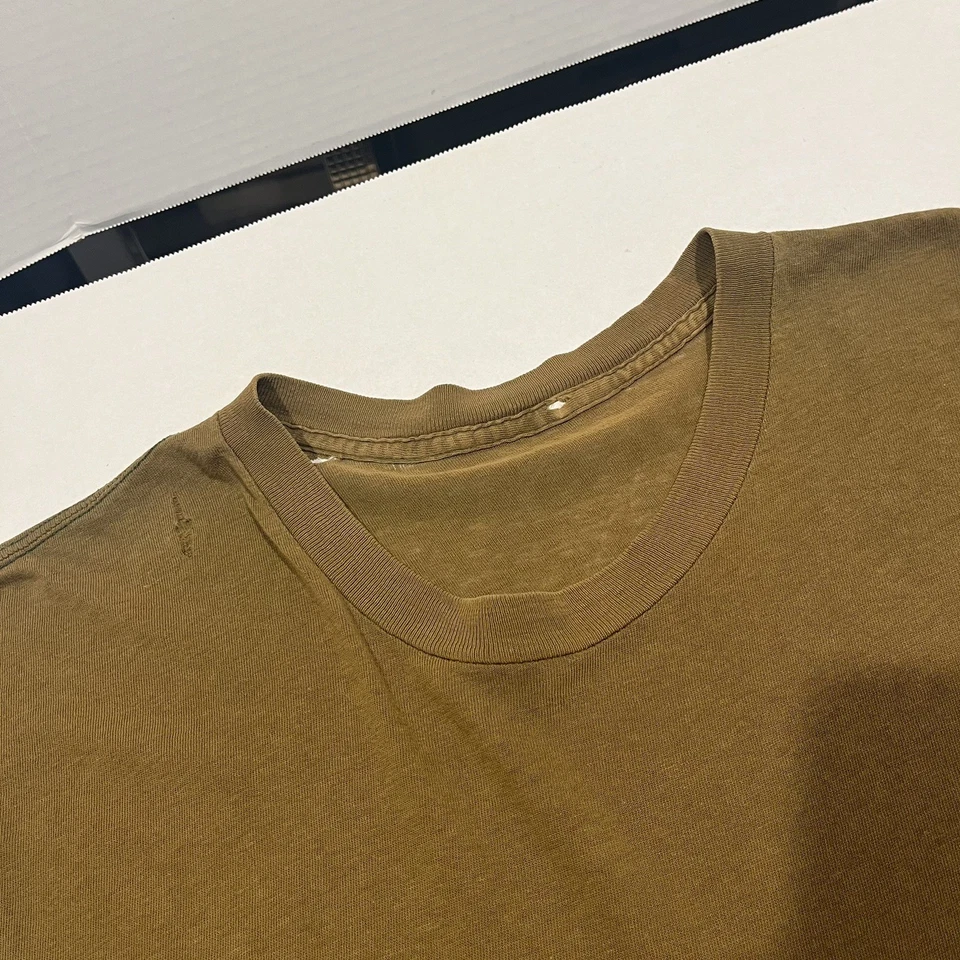 Vtg 80s Paper Thin Thrashed Burnout Blank Brown Distressed T Shirt Large USA - Image 3 of 4