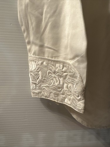 MENS Scully Shirt Embroidery Pearl Snaps Ivory Cowboy Western Rockabiilly -XL - Picture 9 of 19