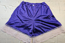 Purple NYLON TRICOT Pettipant Panty COMBO Encased INSEAM 7" WAIST 27-42