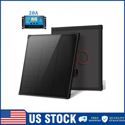 50W N-Type Mono Solar Panel Kit Off-Grid Home RV Battery Roof Boat Camping US