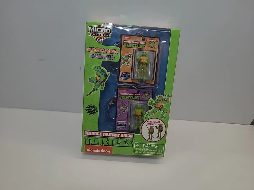 Juego de Micro Figuras Tortugas Ninja Adolescentes Mutantes MICHELANGELO DONATELLO #8602 Foto 3 de 4