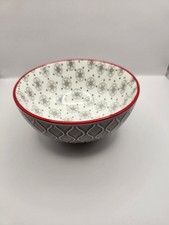 Tesco Kosmo Grey With Red Rim Salad Bowl 15cm Rare