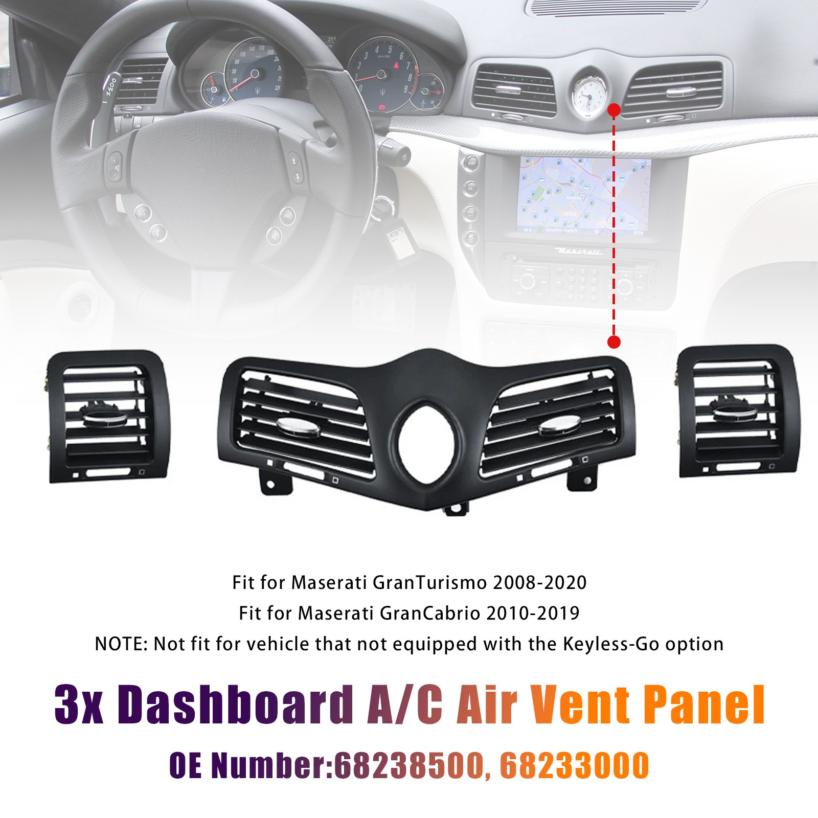 Dashboard A/C Air Vent Panel Grille for Maserati GranTurismo (M145) 2008~2019