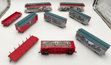Lot of 9 Hawthorne Village HO Scale Bachmann Civil War Express Train Cars Set