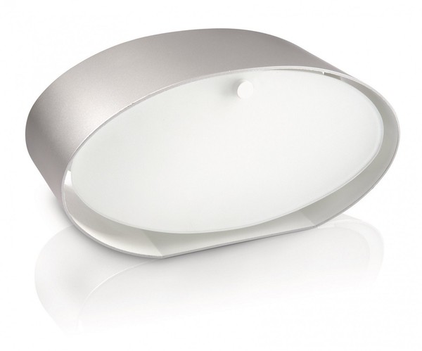 Massive Tischleuchte Cardijn 1X E27 Led Geeignet Tischlampe Oval Silber-image
