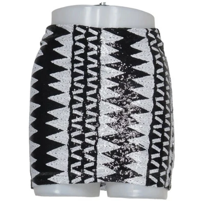 Vêtements en alliage, jupe, taille : XS, noir/blanc, polyester, chevron, femm... - Photo 1/4