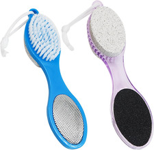Pumice Stone Brush for Feet 2 Pack File Callus Remover 4-In-1