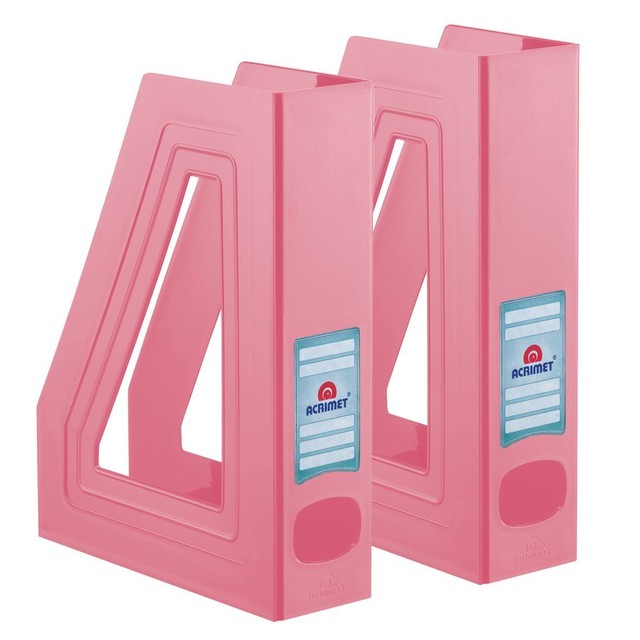 Download Office Clear Pink Color 2 - Pack Acrimet Magazine File Holder Office Supplies