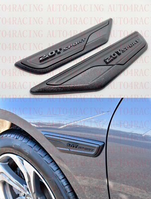 2.0T Sport Black Fender Accent Garnish Emblems Fit 2018-2022 Honda Accord 