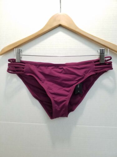 Bikini Ambrielle Parte Inferior de Nadar Vino Cintura Elástica Lados Ranura Recogidos Corte Alto XL - Imagen 2 de 9