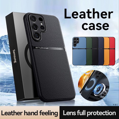 Shockproof Leather For Samsung S23 Ultra S22+ A34 A54 Case Hybrid Magnetic Cover - Picture 1 of 21