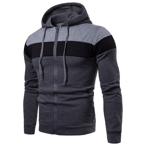 Men's Zip Up Hoodie Jacket Plain Full Zipper Hooded Fleece Sweatshirt Athletic - Picture 11 of 44