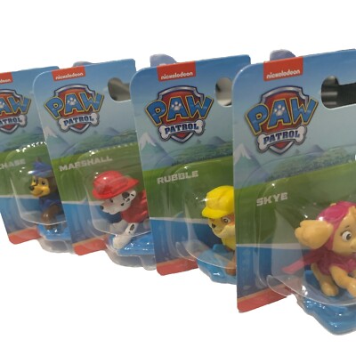 Paw Patrol Mini Figures Toys Cake Toppers Set of 4 Nickelodeon By Spin Master