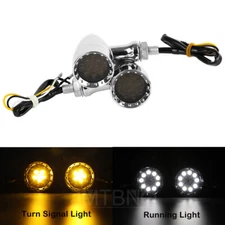 For Suzuki Boulevard C50 M90 M109R Chrome LED Blinker Turn Signal Lights Amber