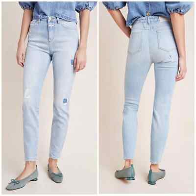 New Anthropologie Closed Baker High Rise Distressed Slim Jeans Size 27