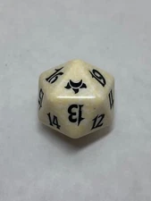 White Eventide Spindown Life Counter D20 Dice MTG Magic: the Gathering RARE!!