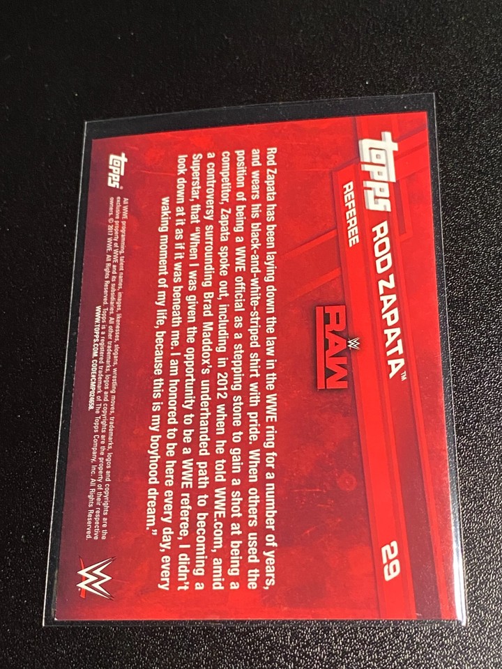 2017 Topps WWE Wrestling Card Bronze Parallel RAW Rod Zapata eBay