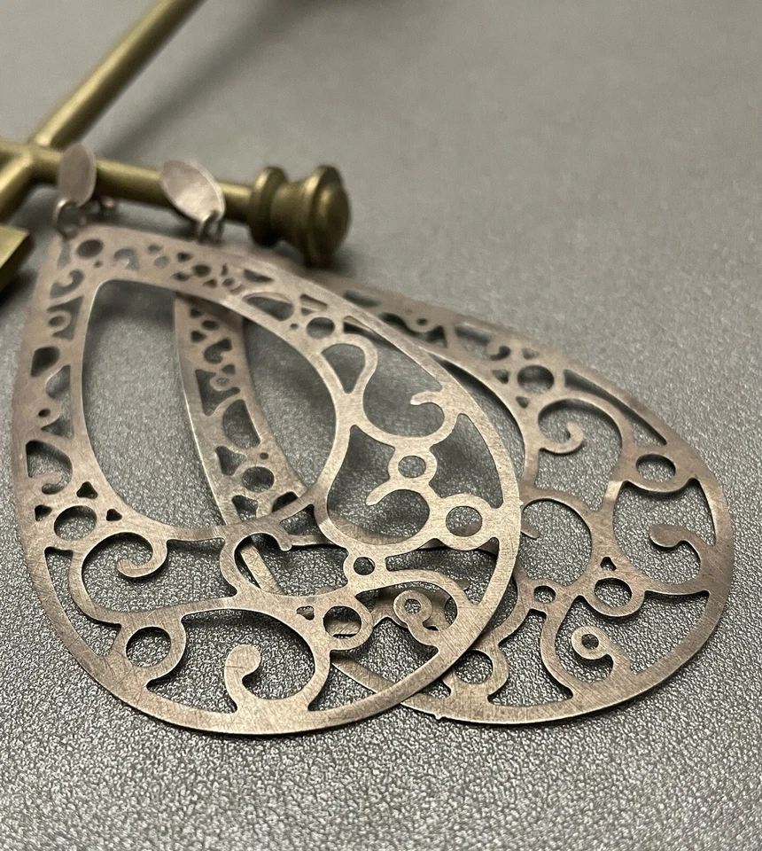 Silver gold plated Italian Earrings, sample 925 Italy - Image 4 of 4