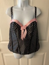 cacique bustier NWOT Black W/ Pink Poker Dots Gorgeous Sz 18/20