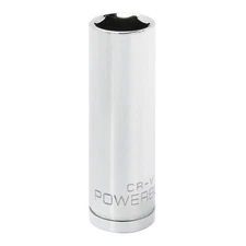 Powerbuilt 1/2 Inch Drive x 11/16 Inch 6 Point Deep Socket - 642202