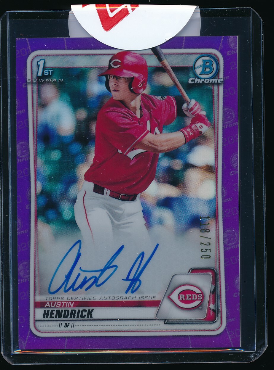 AUSTIN HENDRICK AUTO 2020 Bowman Chrome Draft Autograph PURPLE REFRACTOR /250 RC
